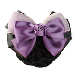 DAIIIBABYYYY  -  New Floral Lace Satin Bow Hair Net Barrette Bank Staff Flight Attendant Nurses Satin Hair Clip Net Snood Women Hair Accessories