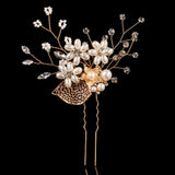 DAIIIBABYYY  - 1pc Bridal Hairpins Wedding Pearl Flower Crystal Bridesmaid Hair Pins metal gift women girl Hairdressing Hair Accessories