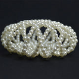 DAIIIBABYYY  - Women Girls HandMade Crochet Pearl Mesh Elastic Hair Nets Ballet Dancing Snood Net Hair Bun Covers for Ladies Hair Accessories