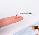 DAIIIBABYYY  -  1pcs New Style Stainless Steel Ear Piercing Cz Stud Earrings Snake Moon Round Ball Arc Cartilage Helix Conch Screw Back Earring