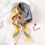 DAIIIBABYYY  -  New Spring Square Neck Scarf Women Bandana Hair Band Design Print Dot Female Foulard Headband Shawl Wrap Neckerchief
