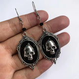 Daiiibabyyy Vintage Women's Skull Dangle Punk Earrings Goth Hanging Drop Pendant Retro Earrings Jewelry Accessories Gift
