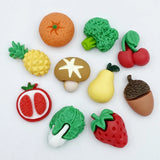 Daiiibabyyy 10pcs new resin Mixed fruits and vegetables flat back Cabochon Charm DIY Phone/Craft Decoration Accessories D15