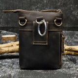 DAIIIBABYYY  -  Crazy Horse Leather Waist Belt Bag Multifunction Casual Daily wait pack Small Messenger Shoulder Bag mini Designer Phone Pouch