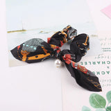 DAIIIBABYYY  -  New Chiffon Bowknot Elastic Hair Bands For Women Girls Solid Scrunchies Headband Hair Ties Ponytail Holder Hair Accessories