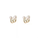 Daiiibabyyy Gold Color Light Luxury Pearl Stud Earrings for Woman Jewelry Party Girl's Accessories Gift Dropshipping Wholesale