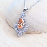 Daiiibabyyy Champagne CZ Jewelry Sets For Women 925 Sterling Silver Jewelry Earrings Necklace Set Ladies Wedding Rings Bracelets Pendant