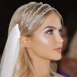 Daiiibabyyy  Wedding Multi-layer Zircon Hair Band Luxury Crystal Tiara Headdress Bride Accessories Hair Band