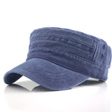 DAIIIBABYYY  - 1Pc Solid Color Men's Army Cap  Adjustable Flat Cap Classical Style Sunscreen Sun Hat Casual Hat
