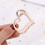 DAIIIBABYYY  - 1Pcs Simple Geometric Hollow Small Hair Claw For Women Girls Clamps Hair Crab Metal Hair Clip Claw Accessories Headwear