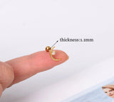 DAIIIBABYYY  -  1pcs New Style Stainless Steel Ear Piercing Cz Stud Earrings Snake Moon Round Ball Arc Cartilage Helix Conch Screw Back Earring