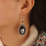 Daiiibabyyy Vintage Women's Skull Dangle Punk Earrings Goth Hanging Drop Pendant Retro Earrings Jewelry Accessories Gift