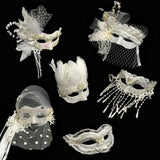 DAIIIBABYYY  -  H3312 Custom White Feather Eye Mask Women Adult Halloween Christmas Party Ball Cute Beauty Fashion Elegant Masks Accessories