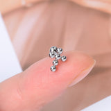 DAIIIBABYYY  -  1pcs New Style Stainless Steel Ear Piercing Cz Stud Earrings Snake Moon Round Ball Arc Cartilage Helix Conch Screw Back Earring