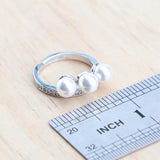 Daiiibabyyy 925 Sterling Silver Fine Pearls Jewelry Sets Bridal For Women Earrings Rings White CZ Wedding Necklace Set Bracelets Pendant