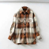 Daiiibabyyy  plaid jacket women colorblock streewear women jacket long sleeve shirt style thin jacket coat winter clothes women