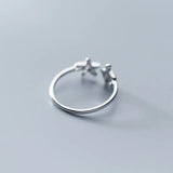Daiiibabyyy 925 Sterling Silver Korean Version of The Cute Turtle Starfish Womensmall Fresh and Simple Zircon Ring