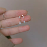 Daiiibabyyy Water Drop Crystal Earrings Micro-inlaid Zircon Small Sparkling Crystal Earrings Women Fashion Party Jewelry Accesso
