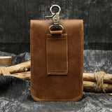 DAIIIBABYYY  -  Real Leather men Casual Small Waist Bag Cowhide Fashion Hook Bag Waist Belt Pack Cigarette Case 5.5" Phone Pouch
