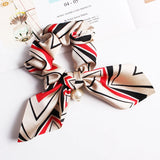 DAIIIBABYYY  -  New Chiffon Bowknot Elastic Hair Bands For Women Girls Solid Scrunchies Headband Hair Ties Ponytail Holder Hair Accessories