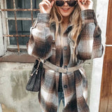 Daiiibabyyy  plaid jacket women colorblock streewear women jacket long sleeve shirt style thin jacket coat winter clothes women