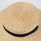 Daiiibabyyy  Fashion Women Summer Hat Wide Brim Beach Hat Ribbon Tie Wheat Straw Hat Outdoorsman Boater Hat Sun Protective Panama