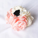 DAIIIBABYYY  -  New Fabric Big Camellia Flower Hair Claw Clips Barrettes Women Girls 11CM Plastic Ponytail Holder Hair Clamps Hair Accessories