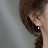 Daiiibabyyy Water Drop Crystal Earrings Micro-inlaid Zircon Small Sparkling Crystal Earrings Women Fashion Party Jewelry Accesso