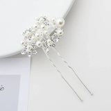 DAIIIBABYYY  - 1pc Bridal Hairpins Wedding Pearl Flower Crystal Bridesmaid Hair Pins metal gift women girl Hairdressing Hair Accessories