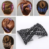 Daiiibabyyy  DIY Women Elastic Magic Hair Combs Vintage Hair Clip Claw Bun Maker Tools Hairstyle Fashion Pearl Beads Hairdo Hair Accessories