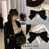 DAIIIBABYYY  -  Vintage velvet big bow headband hairpin top clip star Korean velvet hair accessories hair clips for women