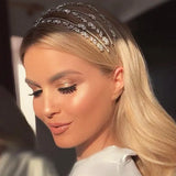 Daiiibabyyy  Wedding Multi-layer Zircon Hair Band Luxury Crystal Tiara Headdress Bride Accessories Hair Band
