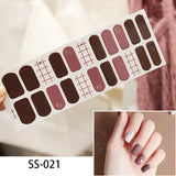 Daiiibabyyy 1sheet/22tips Full Cover Nail Art Adhesive Sticker DIY Manicure Snowflake Glitter Sequins Stripe Nail Art Decoration Stickers