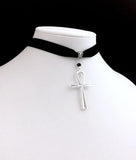 DAIIIBABYYY  -  Gothic Ankh Necklace Black Choker Egyptian Grunge Ankh Eternal Life Necklace Witchy Statement Jewelry Pendant Women Gift