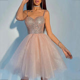 Daiiibabyyy  Women Pleated Slim Formal Party Pink Dress Fashion Tulle Strapless Mesh A-Line Dress Fairy Princess Prom Sling Mini Dresses