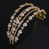 Daiiibabyyy  Wedding Multi-layer Zircon Hair Band Luxury Crystal Tiara Headdress Bride Accessories Hair Band