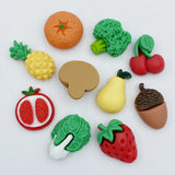 Daiiibabyyy 10pcs new resin Mixed fruits and vegetables flat back Cabochon Charm DIY Phone/Craft Decoration Accessories D15