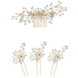 DAIIIBABYYY  - 1pc Bridal Hairpins Wedding Pearl Flower Crystal Bridesmaid Hair Pins metal gift women girl Hairdressing Hair Accessories