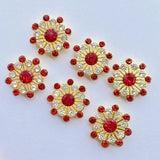 Daiiibabyyy 30/50pcs Shiny 14mm Multicolor snowflake Rhinestone Bezel For Scrapbook Cards Decoration DIY Jewelry Crafts Loose Beads F28