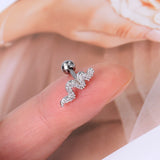 DAIIIBABYYY  -  1pcs New Style Stainless Steel Ear Piercing Cz Stud Earrings Snake Moon Round Ball Arc Cartilage Helix Conch Screw Back Earring