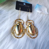DAIIIBABYYY  -  Giant Golden Colour Scarab Beetle Earrings Insect Jewelry Fashion Long Novelty Big Dangle & Drop Women Gift Wholesale Trend
