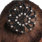 DAIIIBABYYY  - Women Girls HandMade Crochet Pearl Mesh Elastic Hair Nets Ballet Dancing Snood Net Hair Bun Covers for Ladies Hair Accessories