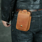 DAIIIBABYYY  -  Casual Genuine Leather Men Waist Bag Fashion Cowhide Small Waist Belt Pack Cigarette Case Phone Pouch Male Summer Bags