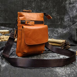 DAIIIBABYYY  -  Crazy Horse Leather Waist Belt Bag Multifunction Casual Daily wait pack Small Messenger Shoulder Bag mini Designer Phone Pouch