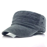 DAIIIBABYYY  - 1Pc Solid Color Men's Army Cap  Adjustable Flat Cap Classical Style Sunscreen Sun Hat Casual Hat