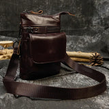 DAIIIBABYYY  -  Crazy Horse Leather Waist Belt Bag Multifunction Casual Daily wait pack Small Messenger Shoulder Bag mini Designer Phone Pouch