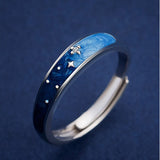 Daiiibabyyy  New Couple Rings Starry Night Van Gogh Never Fade Couple Rings Sun Moon Women Man Lovers Romantic Promise Art Ring