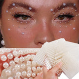 Daiiibabyyy LOT 3D Face Pearl Jewels Eyeshadow Stickers Self Adhesive Face Body Eyebrow Diamond Nail Stickers Diamond Decoration Makeup