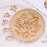 DAIIIBABYYY  - 1Pcs Simple Geometric Hollow Small Hair Claw For Women Girls Clamps Hair Crab Metal Hair Clip Claw Accessories Headwear