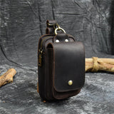 DAIIIBABYYY  -  Casual Genuine Leather Men Waist Bag Fashion Cowhide Small Waist Belt Pack Cigarette Case Phone Pouch Male Summer Bags
